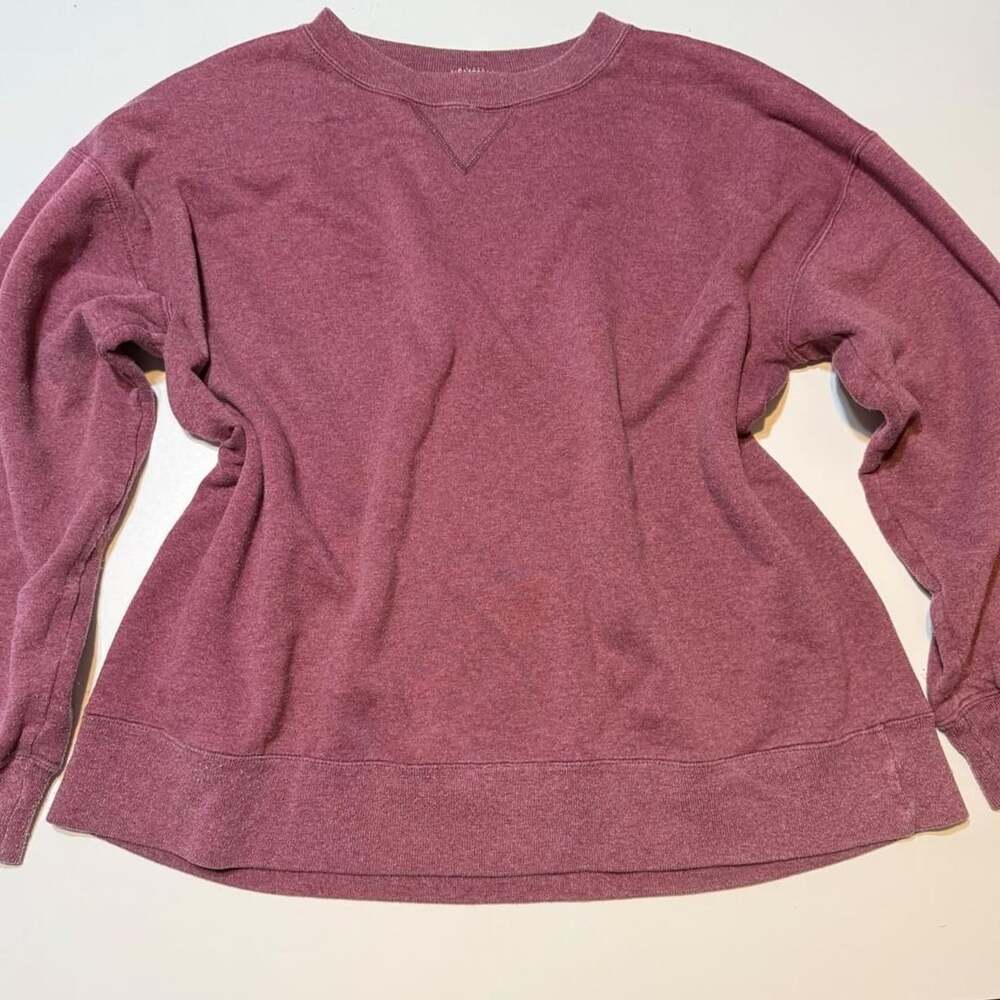 Vintage Hanes Her Way Heathered Mauve Pink V-Stitch Crewneck Sweatshirt